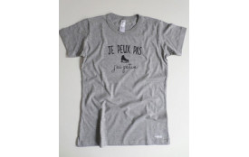 T-SHIRT GRIS &quot;JE PEUX PAS J'AI PATIN&quot;